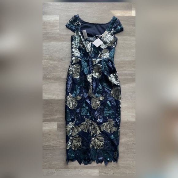 NWT Marchesa Notte Embellished tulle midi dress - 2 - Picture 5 of 10